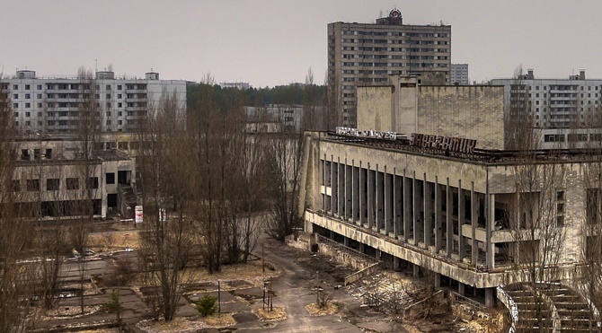 Burası artık ölü olan Pripyat.