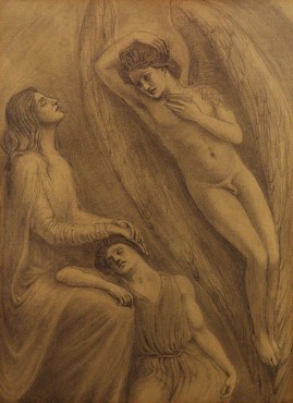 Comforting Angel, c. 1904 Kahlil Gibran Pencil 