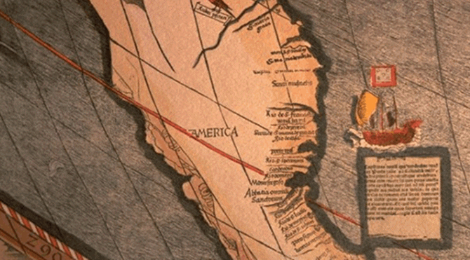 Amerika isminin geçtiği ilk harita