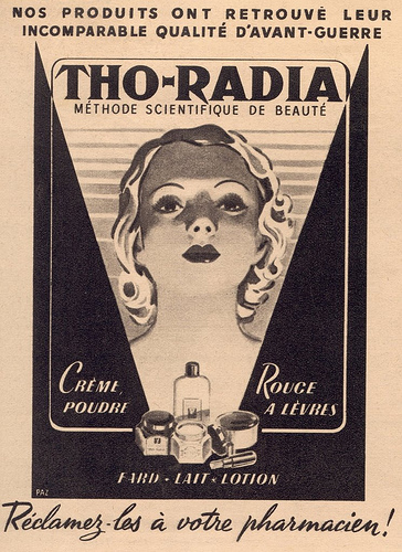 1920’lerden radyum içeren bir güzellik kremi reklamı